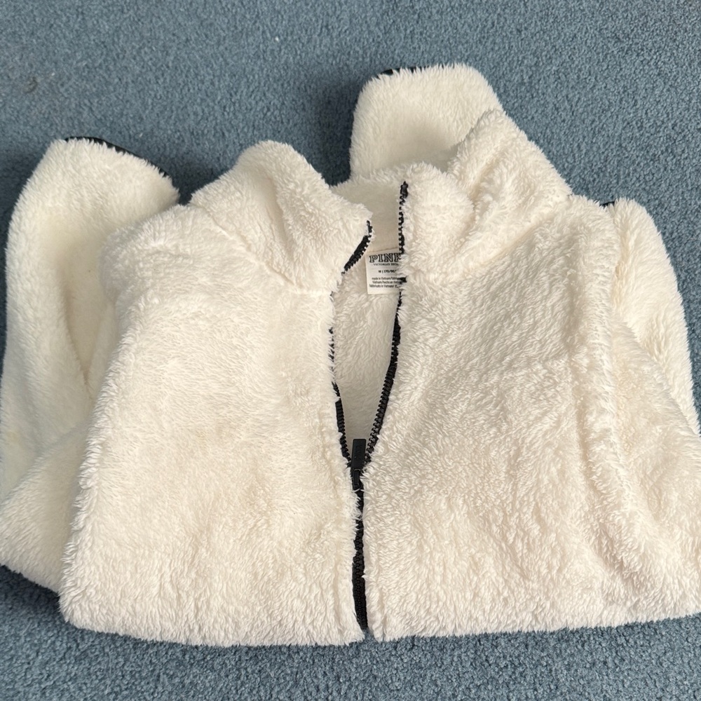 Cozy White Sherpa Jacket PINK